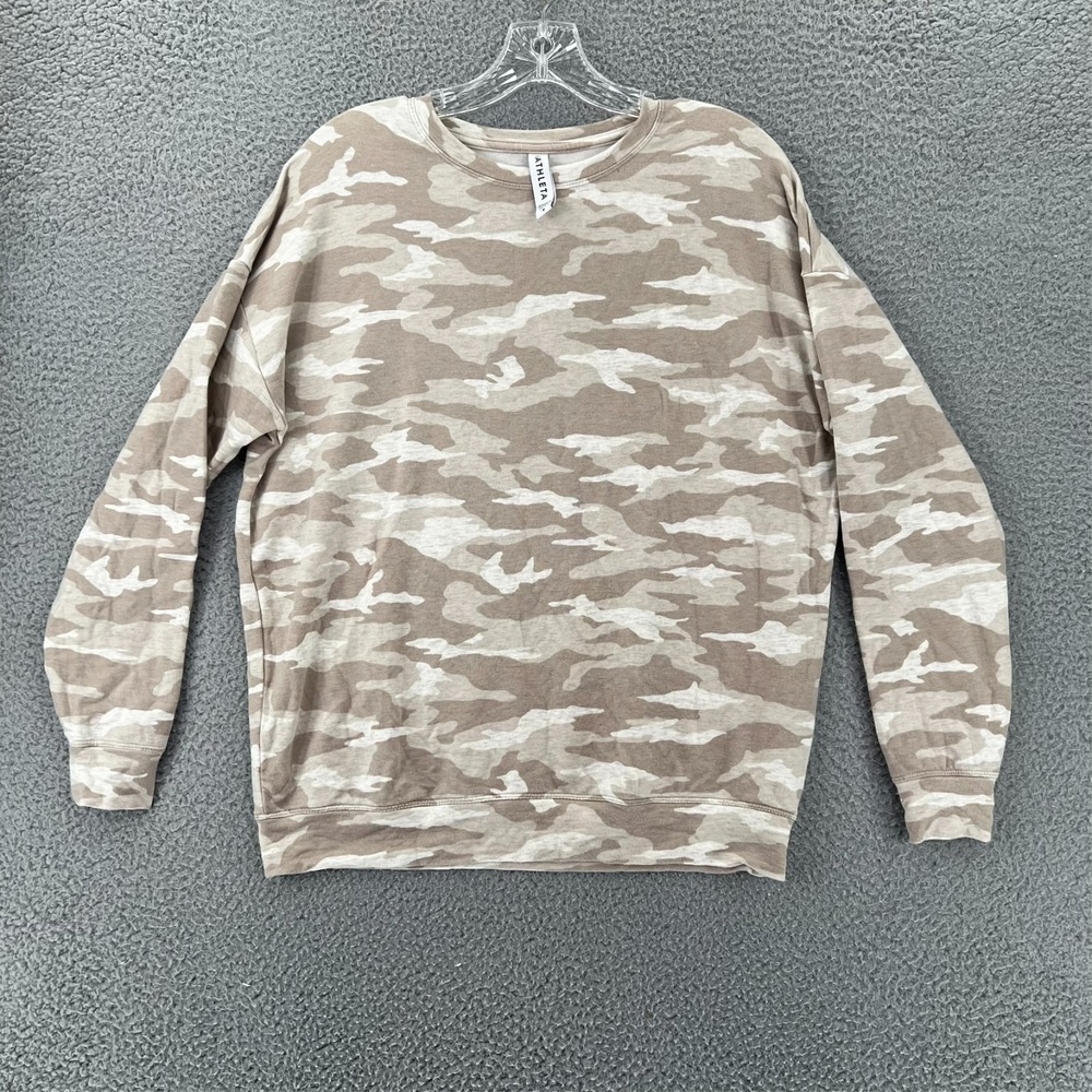 Athleta Studio To Street Printed Sweatshirt Women S Camo Luxe Oatmeal Camouflage